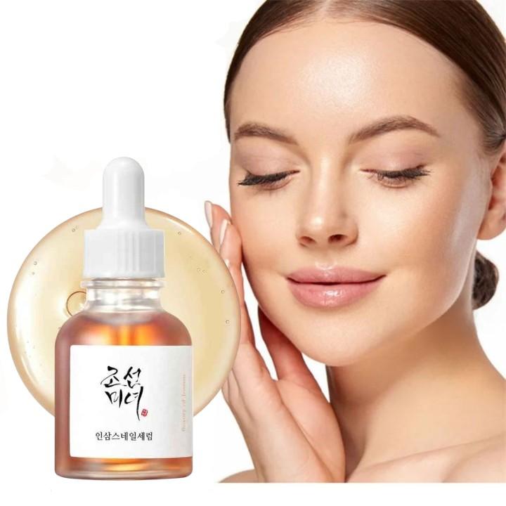 BEAUTY OF JOSEON Koreý ginseng we musin ulitka bilen ýüzüň dikeldiş serumu, Revive Serum Ginseng + Snail Mucin.