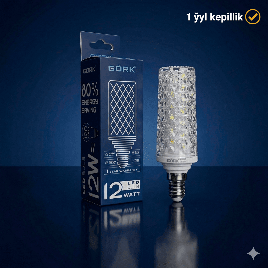 Lampa G.Ö.R.K.  12w_t35_e14_6500k_crystal