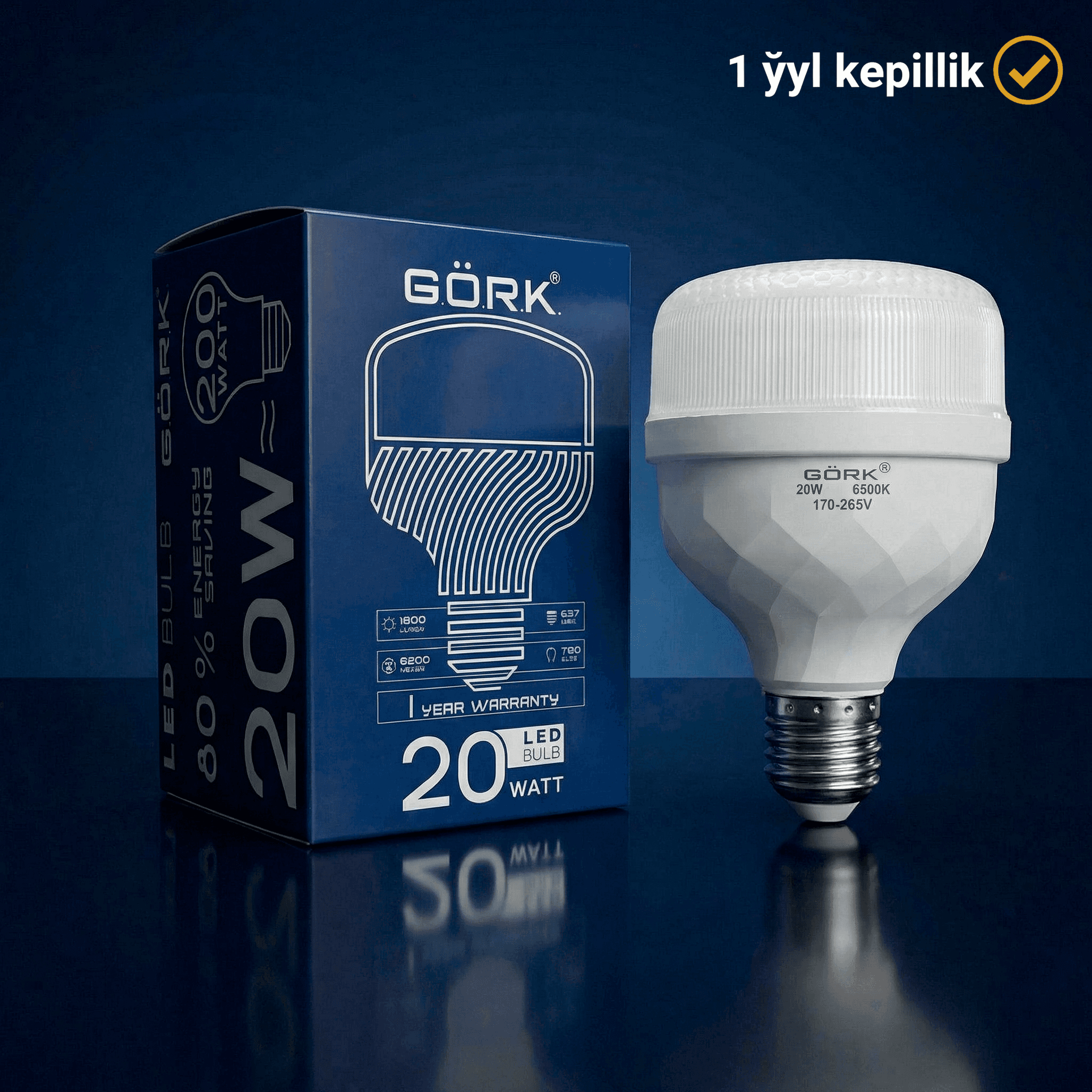 Lampa G.Ö.R.K. 20w_t80_e27_6500k_crystal