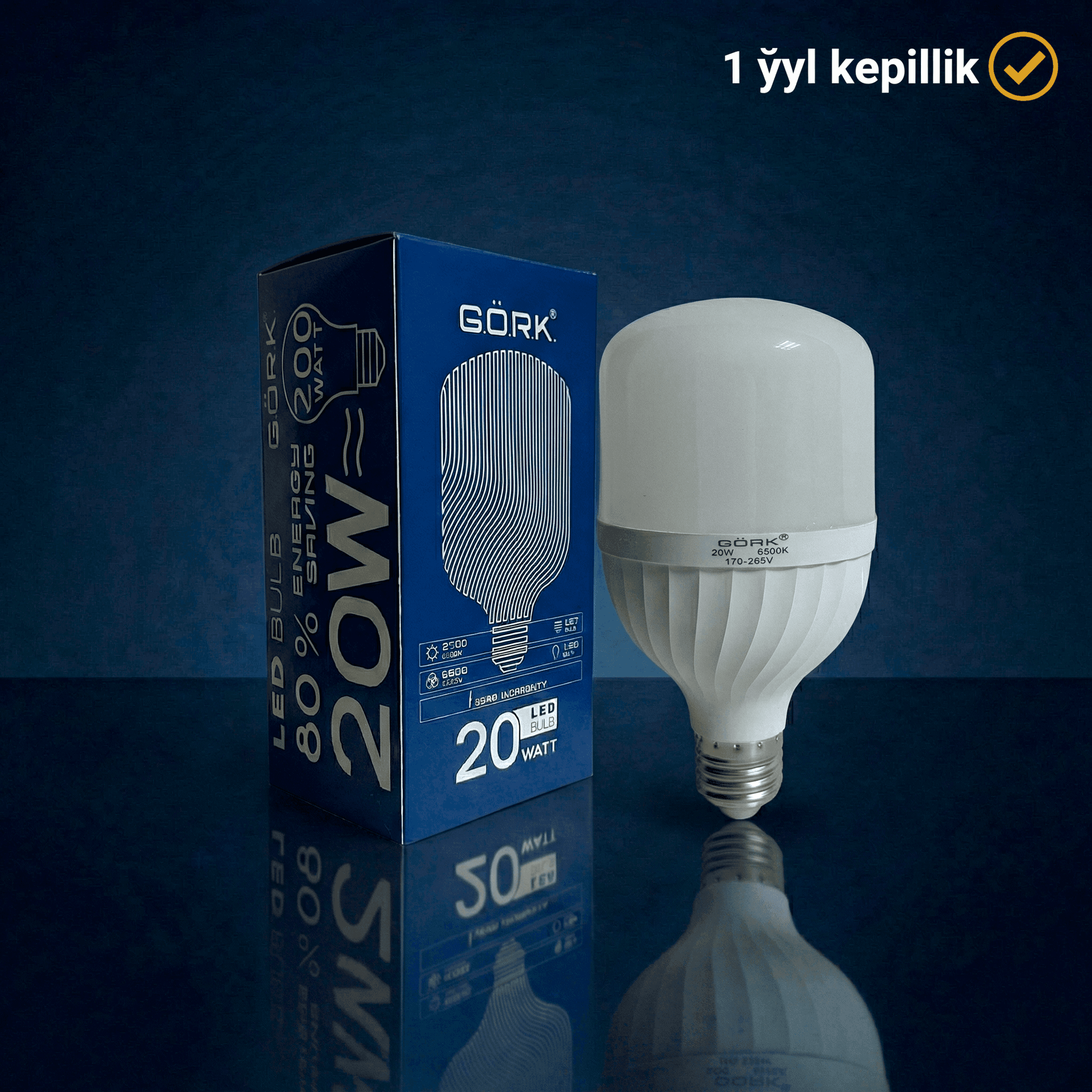 Lampa G.Ö.R.K. 20w_t80_e27_6500k_matte