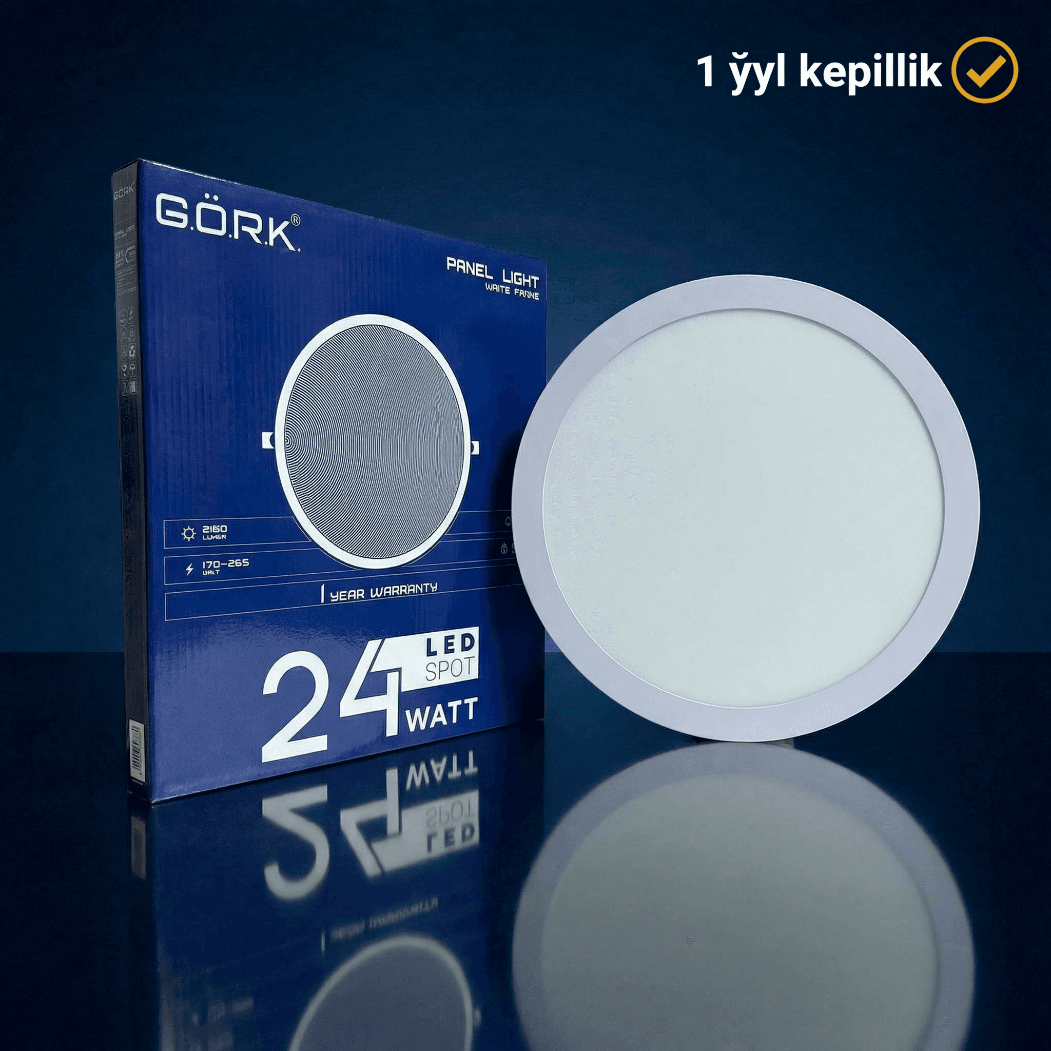 Lampa G.Ö.R.K. 24w_Panel light_Round_6500k (white frame)