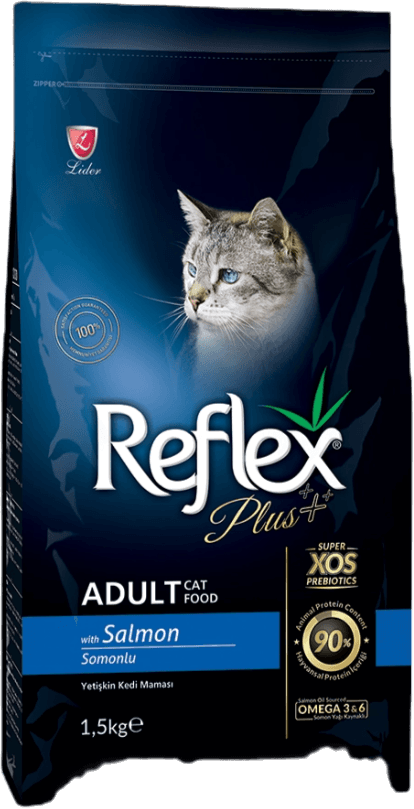 Reflex Plus gury korm uly pişik uçin balyk bile 1,5kg 