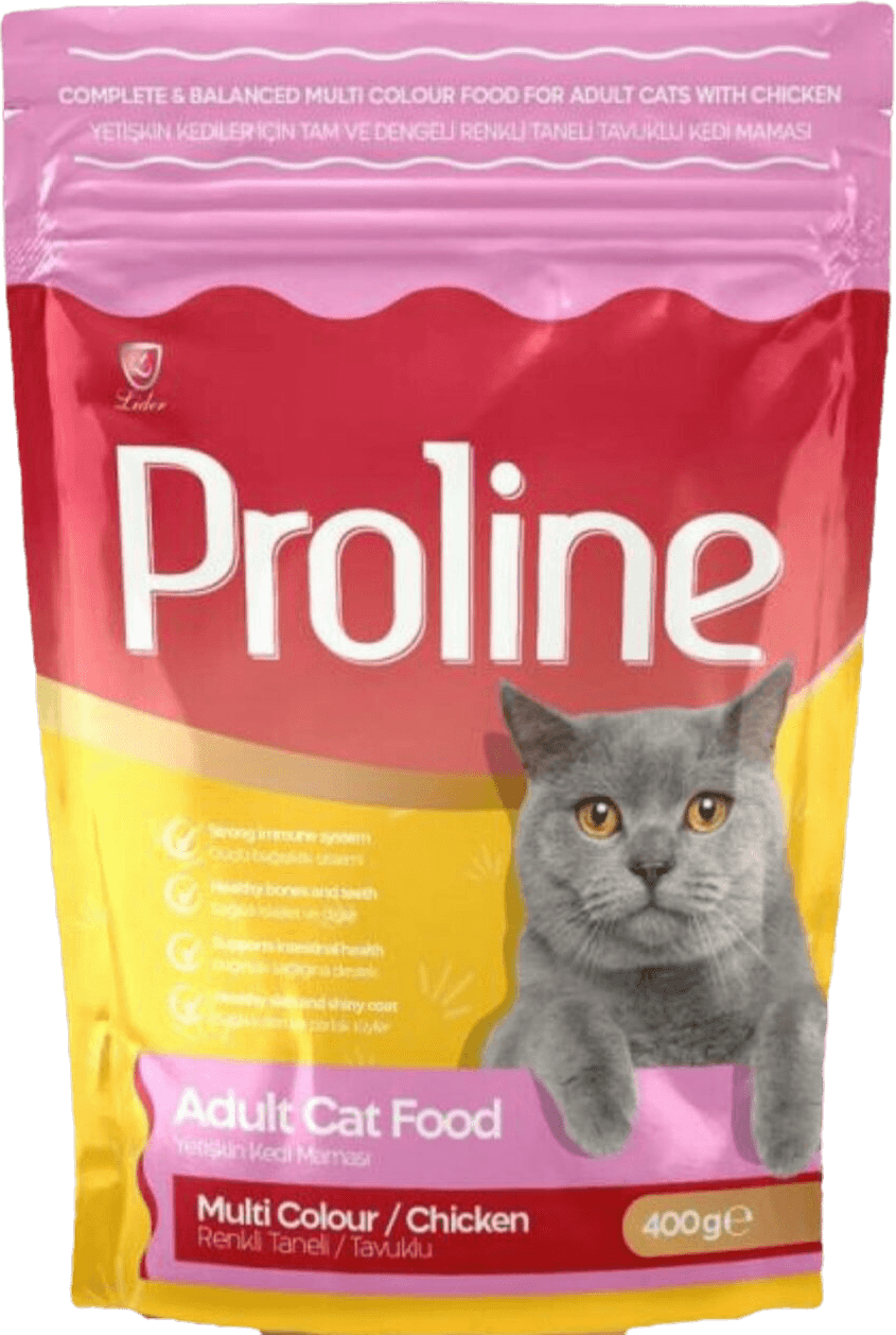 Proline gury korm uly pişik uçin multicolor towuk bile 400gr 