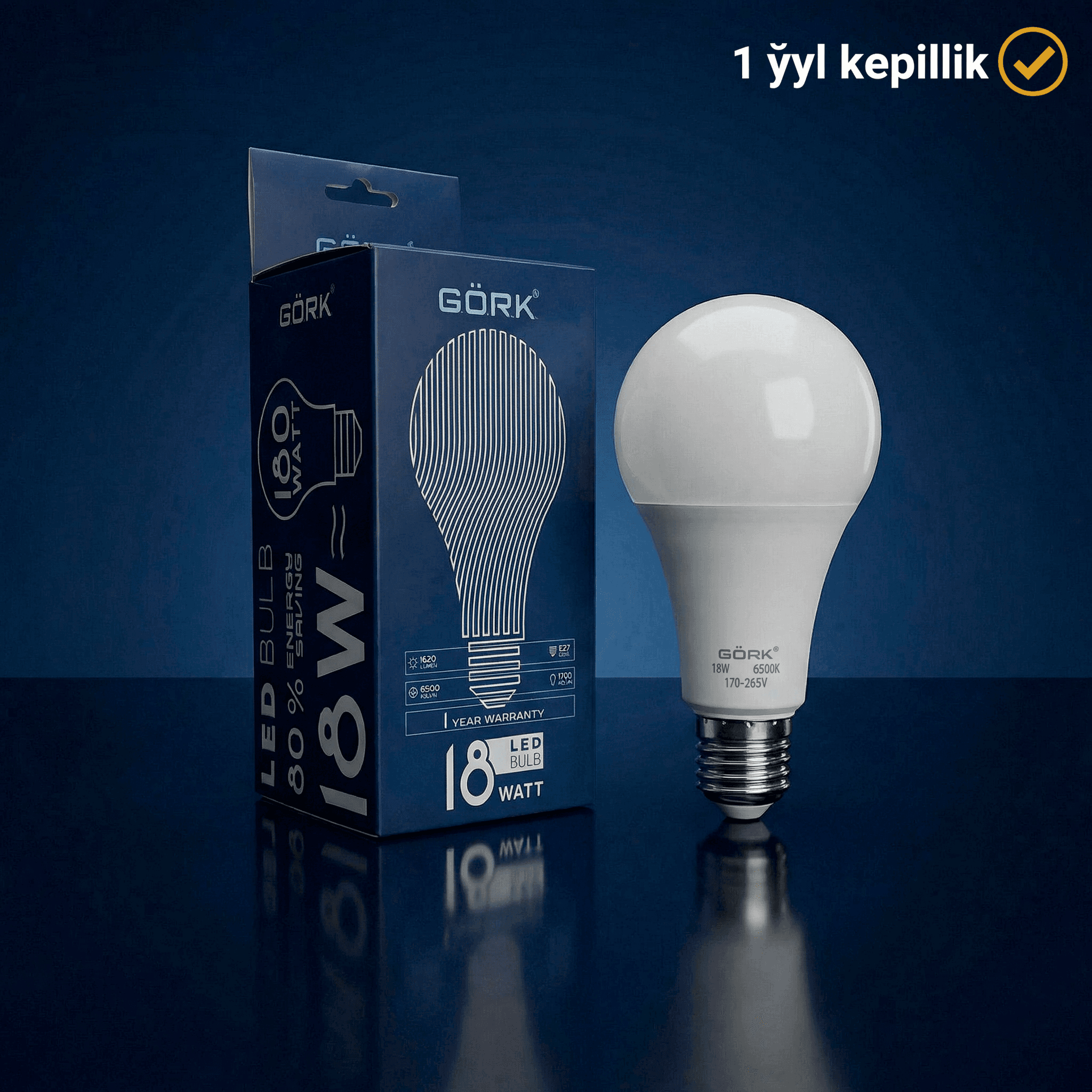 Lampa G.Ö.R.K. 18w_a80_e27_6500k